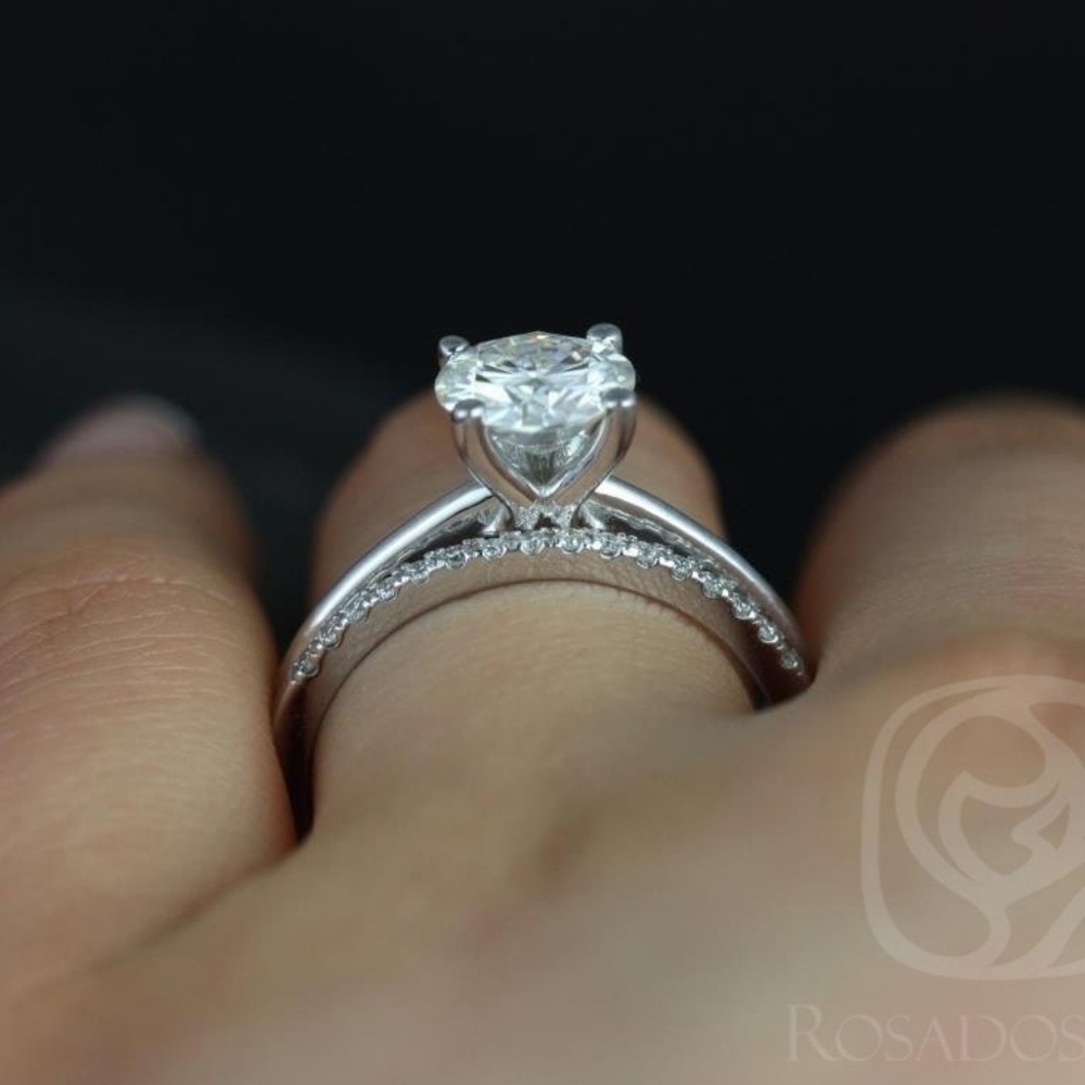 14 kt White Gold Moissanite Diamond Ring Set - Picture 2 of 10
